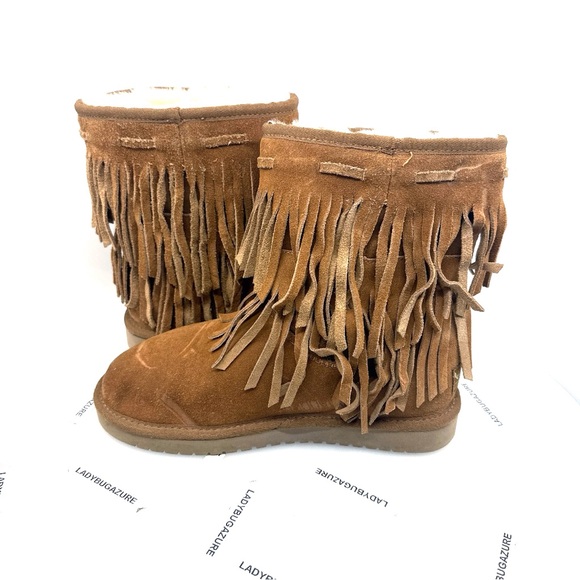 Koolaburra Tan Fringed Winter Boots - Picture 4 of 9